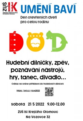 Den otevřených dveří ZUŠ Iši Krejčího Olomouc