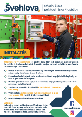 Instalatér - tříletý učební obor