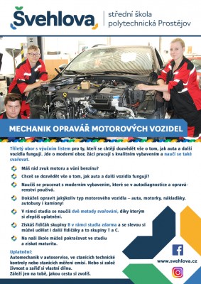 Mechanik opravář motorových vozidel - tříletý učební obor