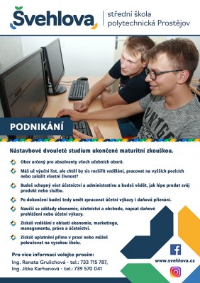 Podnikání - nástavbové dvouleté studium