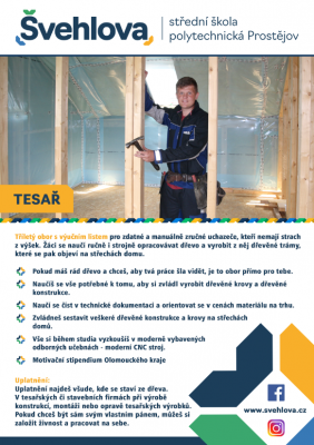 Tesař - tříletý učební obor