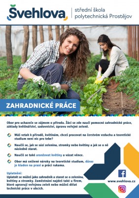 Zahradnické práce - speciální tříletý obor
